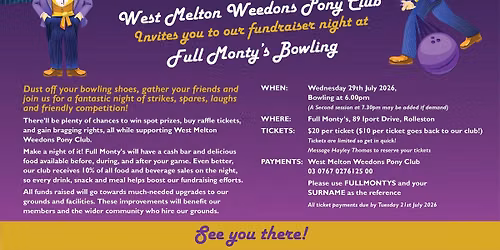 WMW Pony Club - Full Monty's Bowling Fundraiser Night