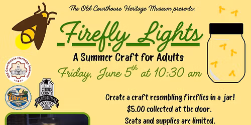 Adult Craft Class: Firefly Lights