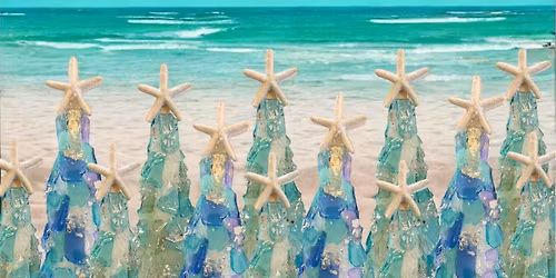 Sea Glass Mirror Resin Christmas Trees FUNDRAISER