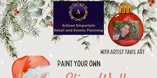 Log Slice Wall Hanging - Paint Party with Tavis Art and Hot Chocolate 