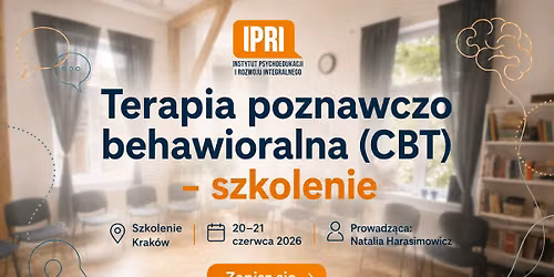 Terapia poznawczo \u2013 behawioralna (CBT) SZKOLENIE