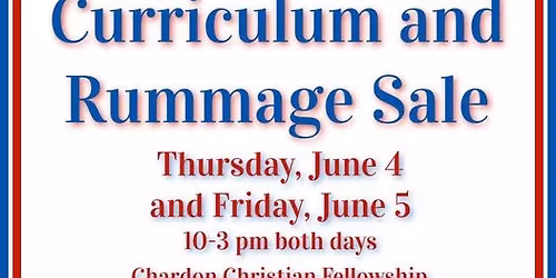 Curriculum & Rummage Sale to benefit upkeep of website and events