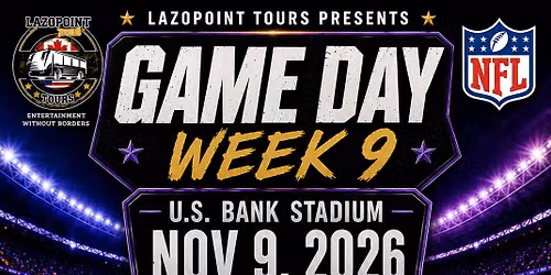 BUFFALO BILLS VS MINNESOTA VIKINGS - Bus Tour Winnipeg, MB to Minneapolis, MN