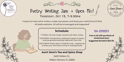Poetry Writing Jam  + Open Mic!