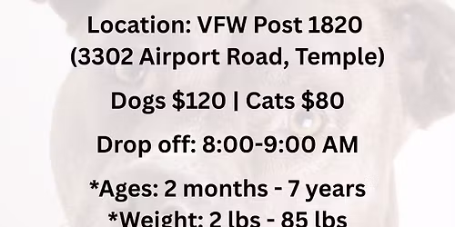 HASC Low-Cost Spay & Neuter Clinic: December 9th & 10th