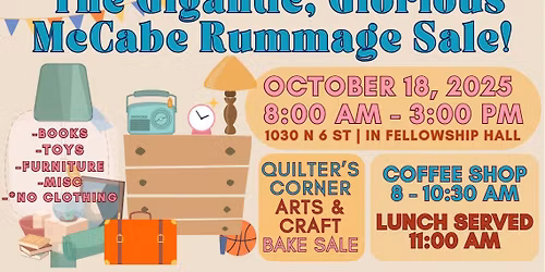 Gigantic, Glorious McCabe Rummage Sale