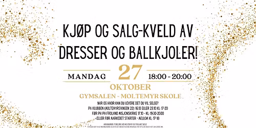 Kj\u00f8p og salg-kveld av dresser og ballkjoler