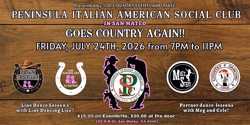 COUNTRY NIGHT AT PIASC in San Mateo!