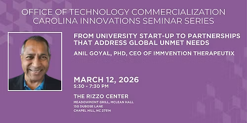 OTC Seminar Series: From University Start-up to Partnerships