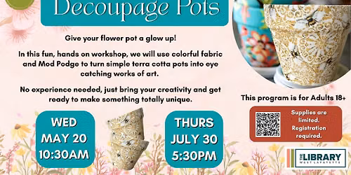 Adult Craft: Decoupage Pots