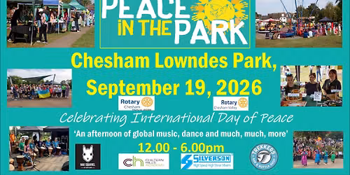 Peace in the Park 2026, Celebrating International Day of Peace 19th September 2026. Chesham.