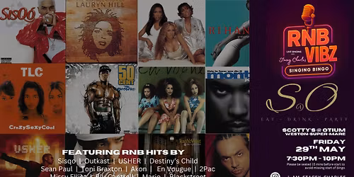 RnB VIBZ with Stacey Charles at Scotty's @ Otium (Weston-super-Mare) - Friday 29th May 7:30pm