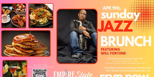 4\/19- Sunday Jazz Brunch w\/ Will Fortune (Noon Seating)