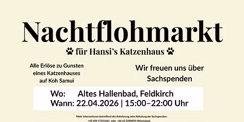 Nachtflohmarkt f\u00fcr Hansi's Katzenhaus