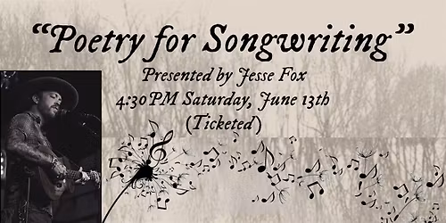 Poetry for Songwriting with Jesse Fox