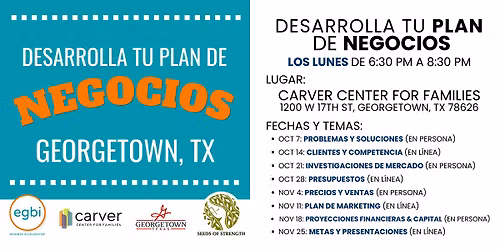 Desarrolla tu PLAN de Negocios (Georgetown, TX)