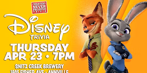 Disney Trivia at Snitz Creek Brewery - Annville