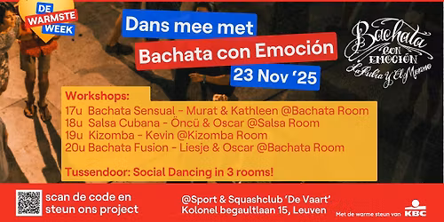 Bachata con Emoci\u00f3n voor de Warmste Week!