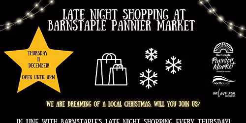 Late night shopping at Barnstaple Pannier Market - Thursday 11 December 2025