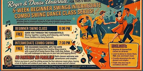 5-Week Beginner Swing and Intermediate Combo Swing Dance Classe Series
