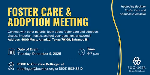 Foster Care & Adoption Informational Meeting - Buckner Amarillo