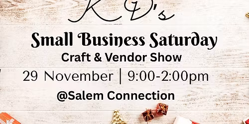 KD\u2019s Local Small Business Craft Show