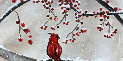 Cardinal and Berries Paint Party!