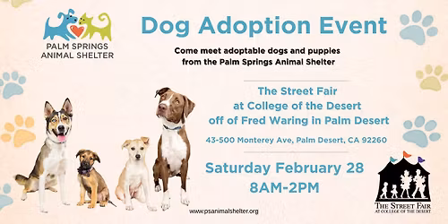 Adoption event: Street Fair at the College of the Desert