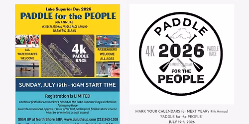 'PADDLE for the PEOPLE' 9th Annual 4K PADDLE RACE around Barker's Island