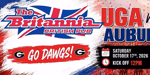 Georgia Bulldogs vs Auburn Tigeras Watch Party @ The Britannia Pub on Wilmington