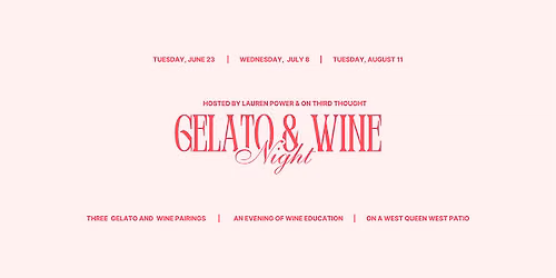 Gelato and Wine Night with Lauren Power (6:30PM)