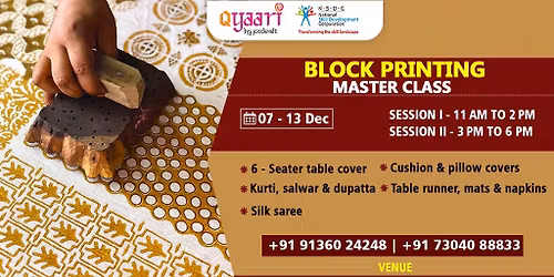 Qyaari by Penkraft Block Printing Masterclass!