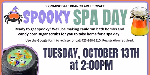 Adult Craft: Spooky Spa Day at the Bloomingdale branch library