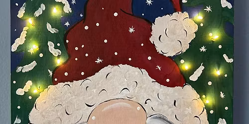 Santa gnome light up sign Paint Night and dinner at Angelo's Larchmont
