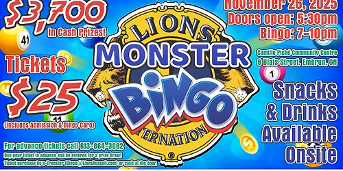 Russell Lions Monster Bingo!
