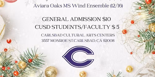 A Concert for the Holiday Dec 15 & 16 @7pm