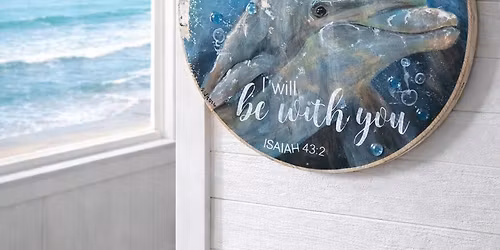 Dolphin 20" Wood Resin Sign 