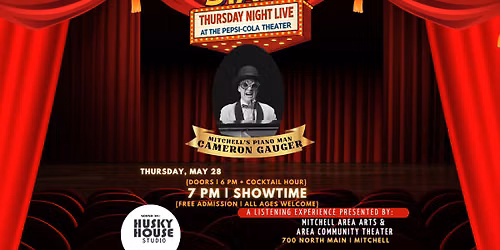 \ud83c\udfb6\u2728FREE May 28 Thursday Night Live: Cameron Gauger - a FREE community concert series \u2728\ud83c\udfb6
