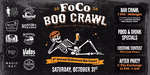 6th Annual Local FoCo Boo Crawl on Halloween Night