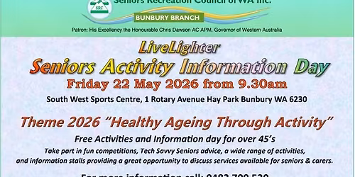 Repair Cafe Greater Bunbury at the LiveLighter Seniors Activity Information Day - Info Only