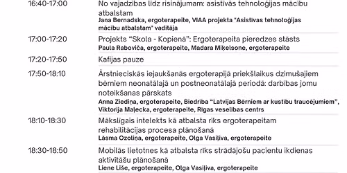 LEA Rudens konference "Ergoterapijas n\u0101kotne: iesp\u0113jas p\u0101ri ierastajam"