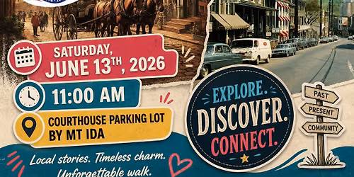 June 13th 2026 Walking Tour of Historic Ellicott City, MD