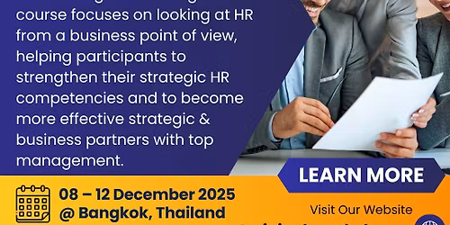 Training Strategic Human Resources Management in Bangkok, Thailand