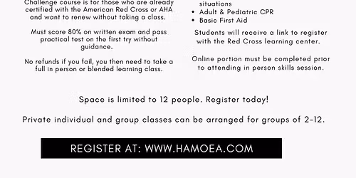 Red Cross Adult and Pediatric CPR and first aid