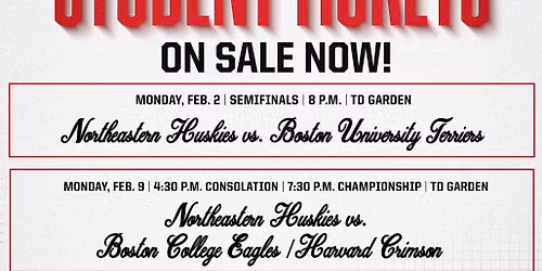 Boston University Terriers at Boston College Eagles Mens Hockey at Conte Forum