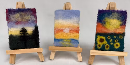 mini landscape needle felted paintings