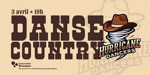 Danse country \u00e0 Brompton avec Hurricane Dancers | 3 avril 2026