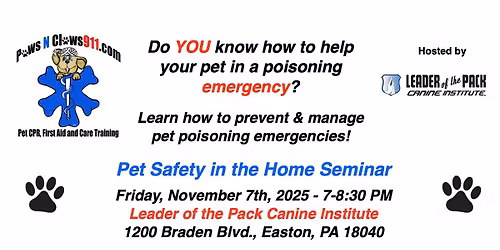 Pet Safety in the Home Seminar