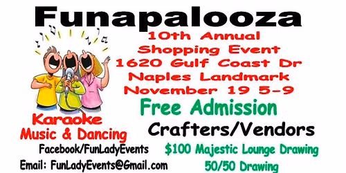 FUNapalooza Shopping Event with a little singing and dancing!  Food Truck will be available as well.