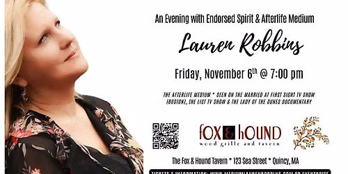 Quincy, MA - Spirit & Afterlife Medium Event with Lauren Robbins Seen on TV